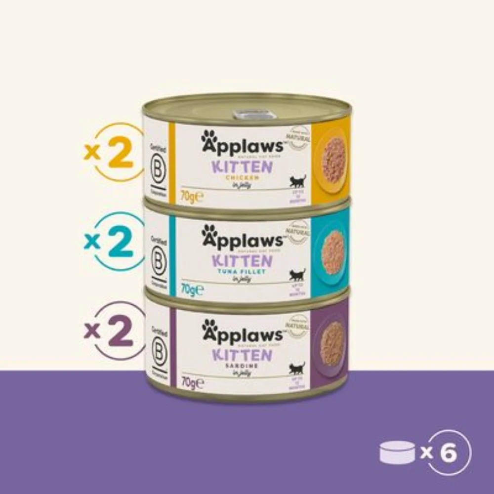 Applaws Multipack cans for Kitten cats 6x70g-natural Gluten-free recipes