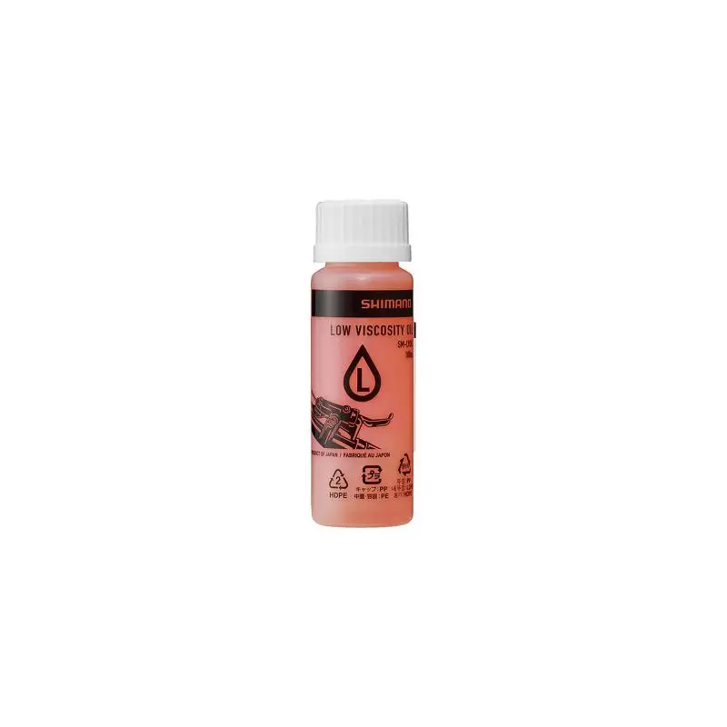 Shimano - Aceite Mineral Low Visc 100ml para mantenimiento de frenos hidráulicos de bicicleta, compatible con sistemas Shimano MTB y carretera, lubricante de baja viscosidad ideal para reparación y recambio
