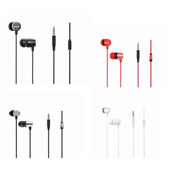 AIWA ESTM-20 Experience powerful sound in a compact design with these dynamic in-ear headphones. Featuring a Controlador de neodimio de 10 mm, ergonomic 30º fit, and cable sin enredos, enjoy