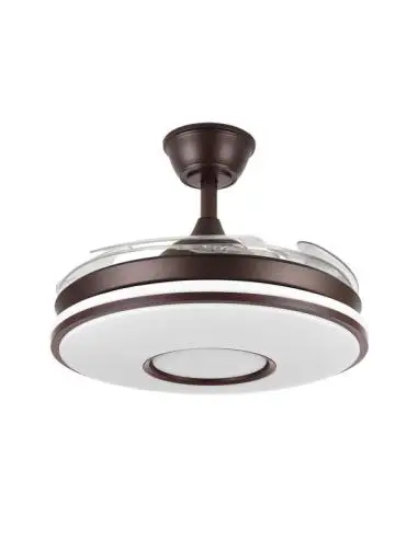 Dc fan dani 59w 6980lm brown 4 blades desp.107d 3000-4000-6000k remote, intensity reg., memory and timer