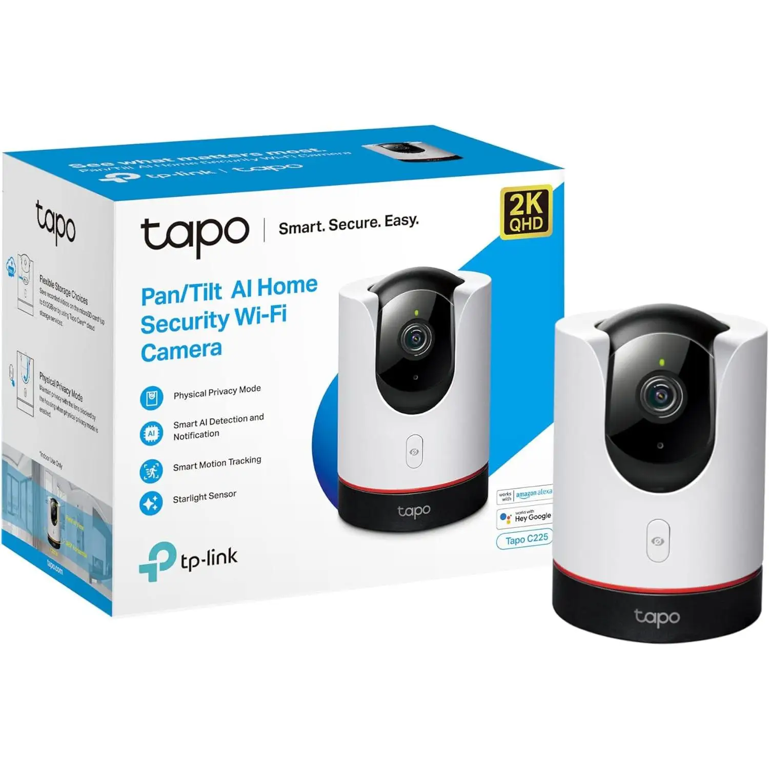Tp link tp-link tapo c225 2k qhd security camera with ai detection and privacy protection