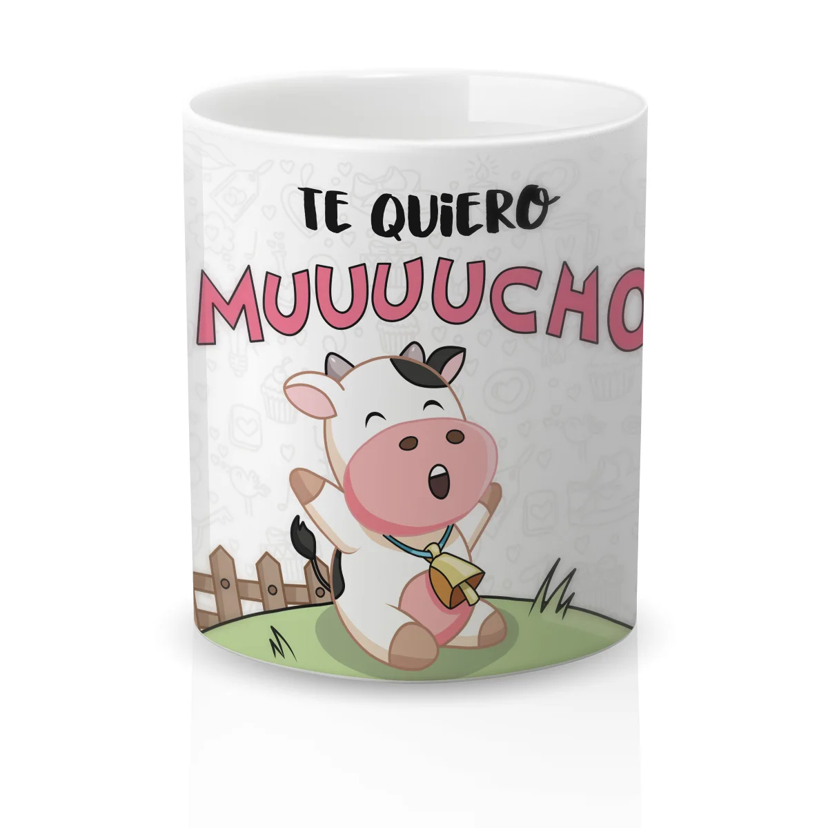 Taza cerámica Regalo Original Amor y Amistad. Resistente 100% al microondas y lavavajillas. Taza con Frase Te quiero muuuucho