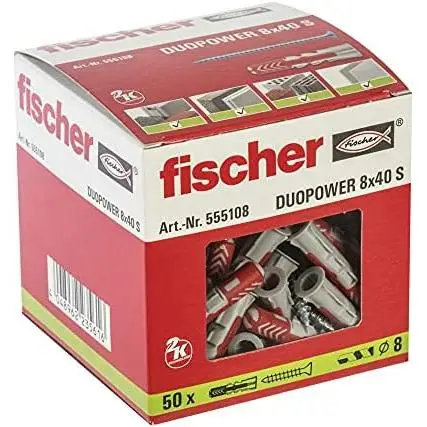 Taco Fischer duopower 8x40s + screw 5.5x50mm case 50un 555108