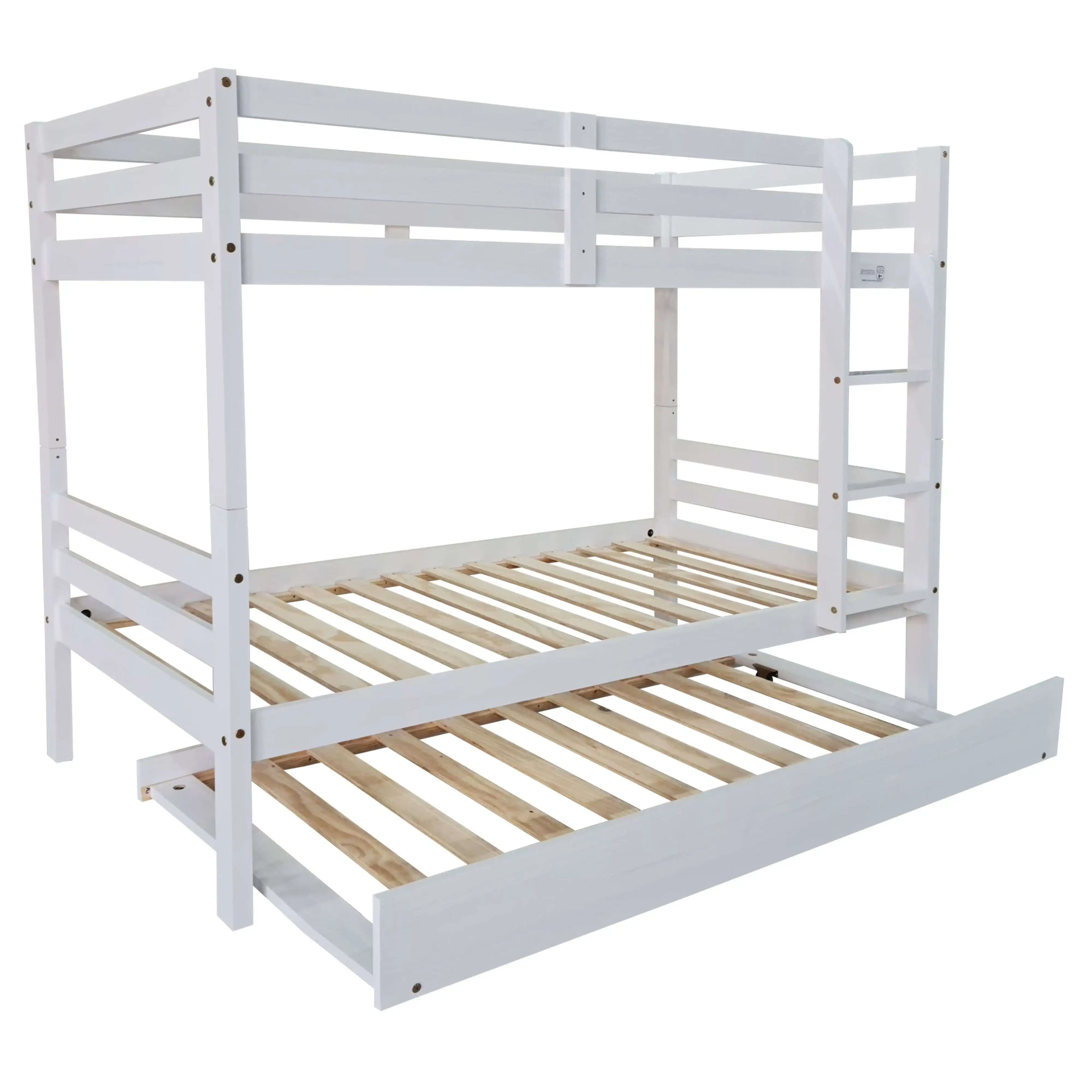Miroytengo Litera Juvenil Elephant Con Cama Nido Blanco Abierto Madera de Pino Estilo Contemporáneo 199x154x104 cm