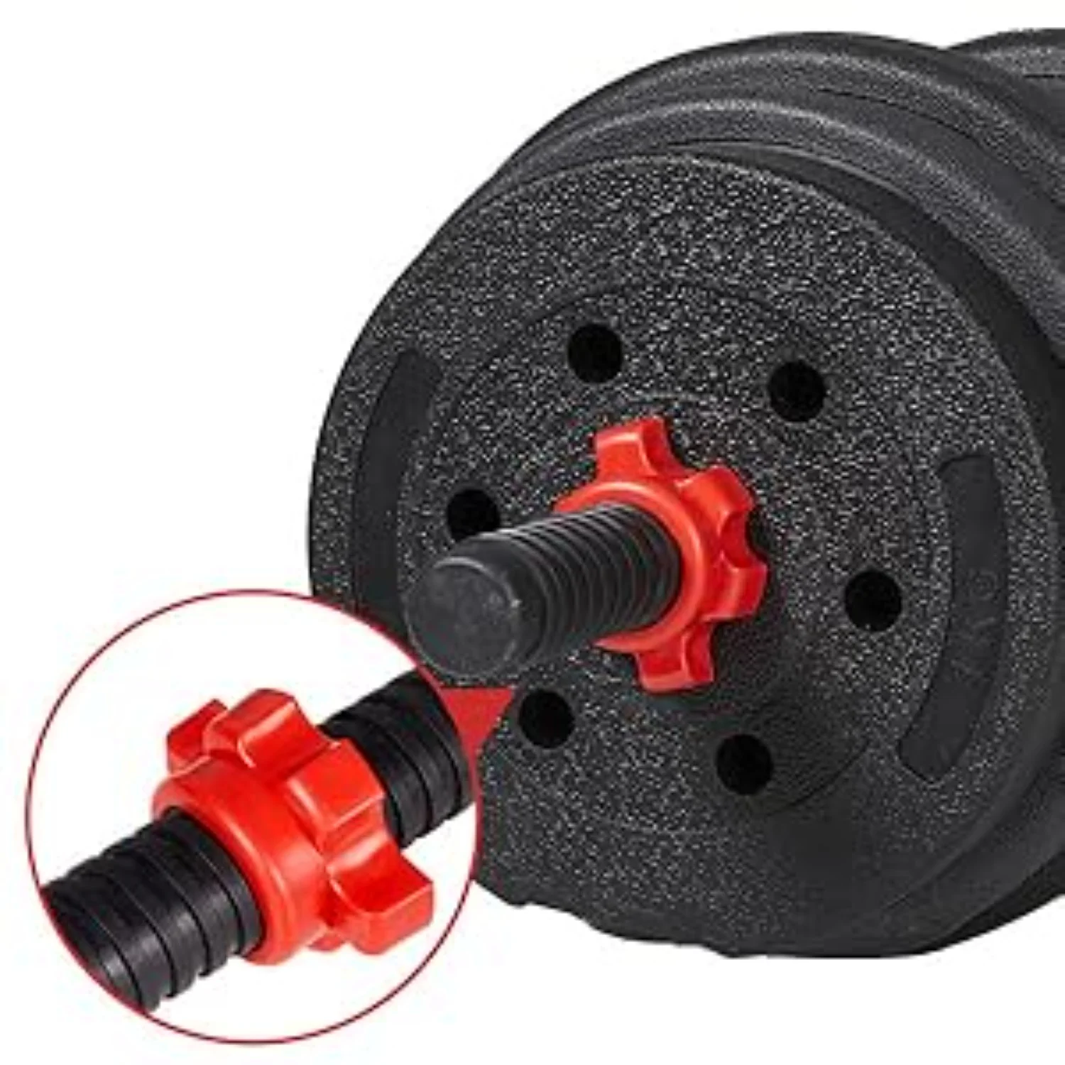 DECODEKO 30kg Adjustable Dumbbells Set with Anti-Slip Grips for Home Gym - 2-in-1 Functionality to Transform into Barbells, Ideal for Full-Body Workouts and Space Optimization.