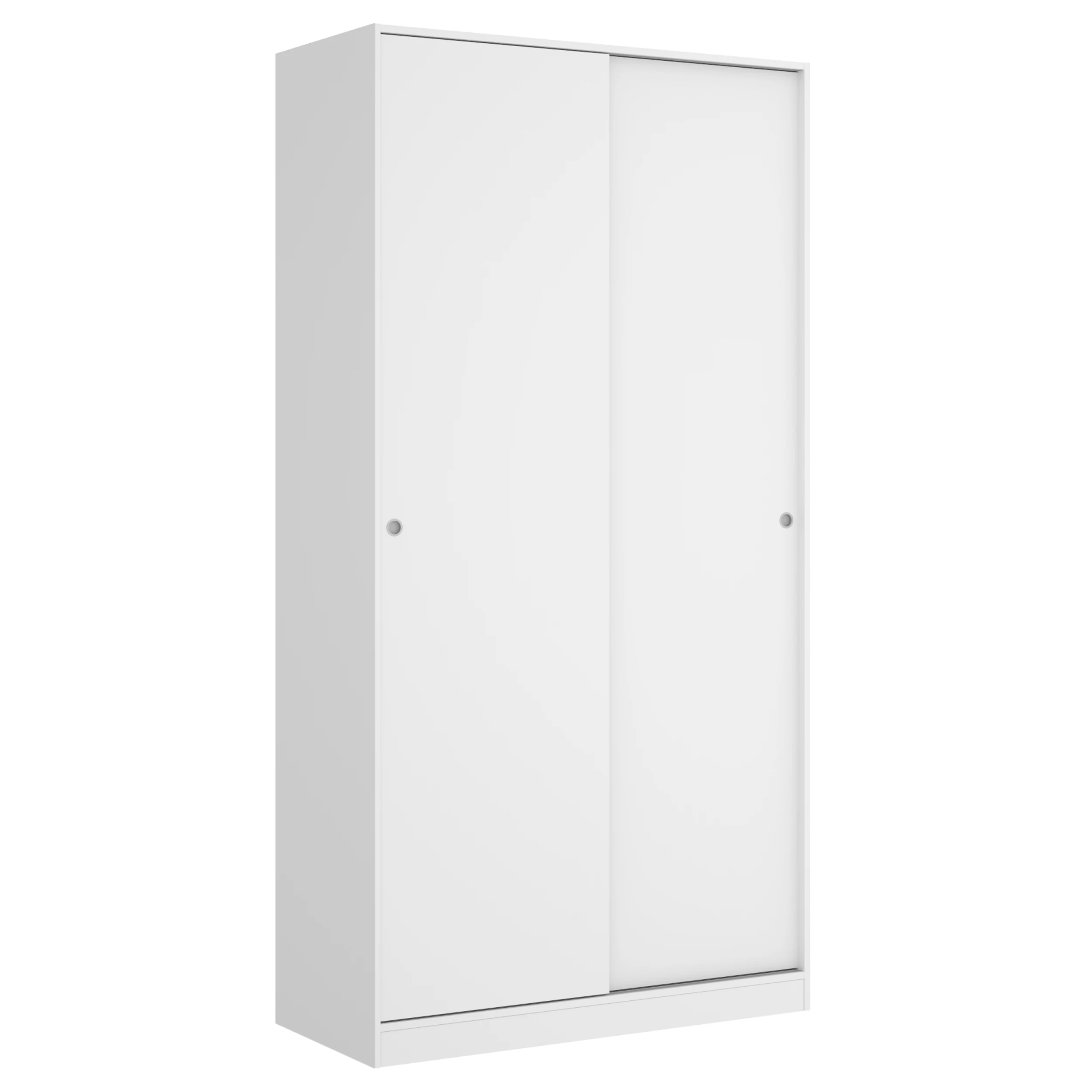 Dekit Armario 2 Correderas Blanco 204x100x50 con Barra y Estante Interior