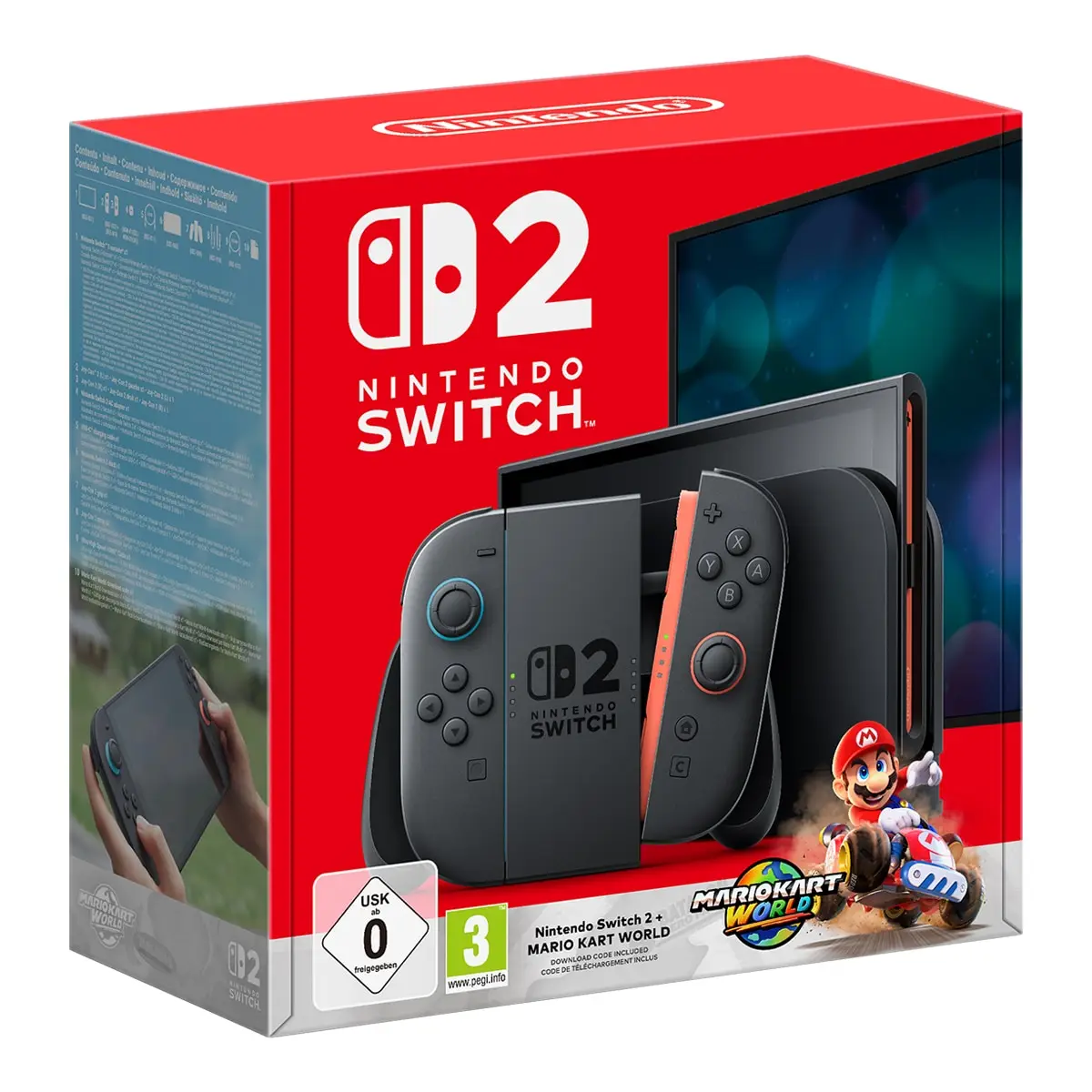 【Marca+】 Consola Nintendo Switch 2 con código de descarga digital mario kart world garantía europea UE