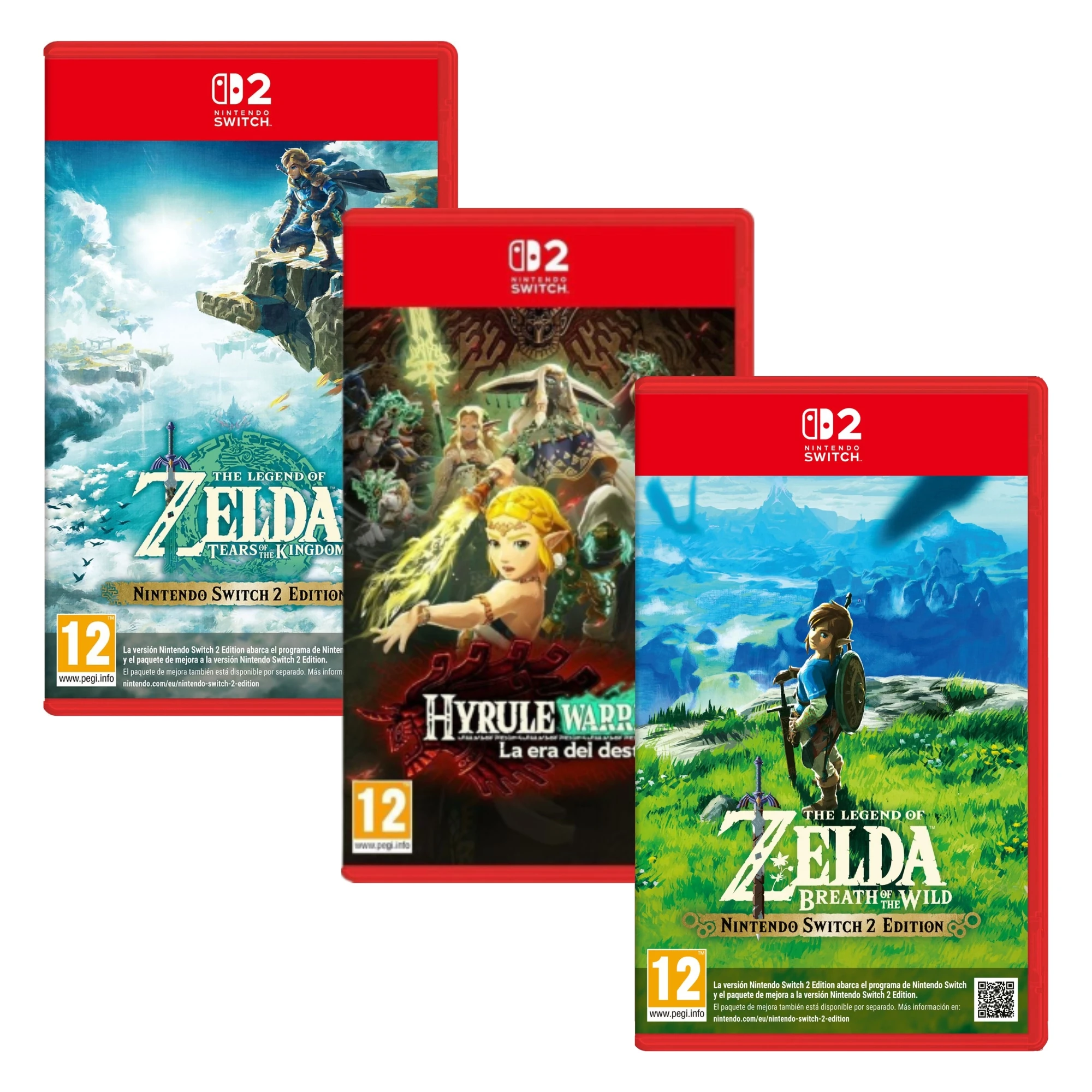 Pack The Legend of Zelda Tears of the Kingdom + Breath of the Wild +Hyrule Warriors La Era del Destierro - Nintendo Switch 2 - Nuevo Precintado - PAL España