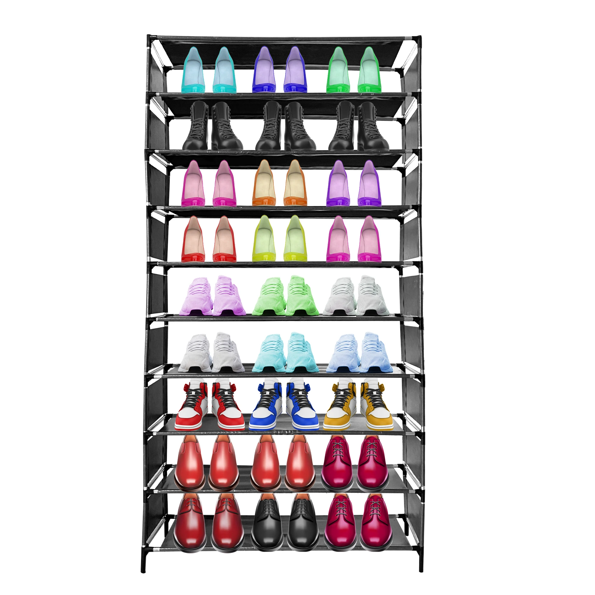 Zapatero Tela hasta 36 Pares Nyana Home 160x90x27cm, 9 baldas Organizador Armario Zapatos