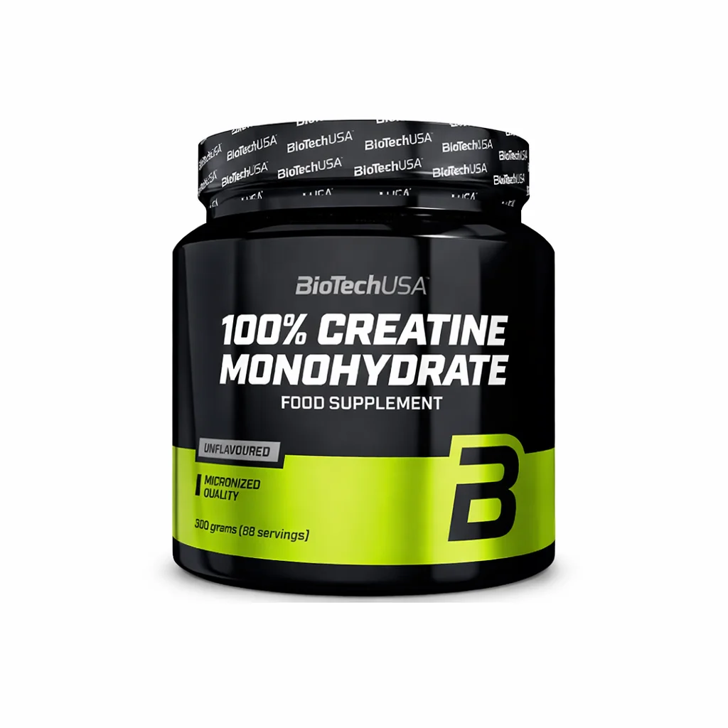 BioTech USA 100% Creatine Monohydrate 300 g Sin Sabor – Creatina Monohidrato Micronizada en Polvo