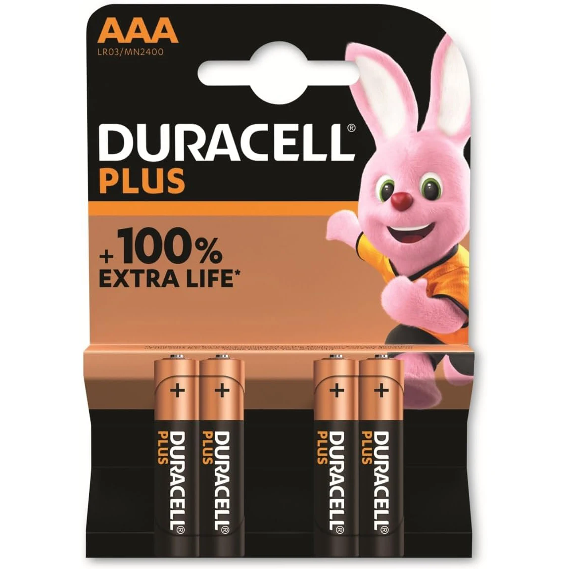 Duracell Pila Alcalina Plus Power AAA (LR03) K4 (Blíster de 4 Uds.)