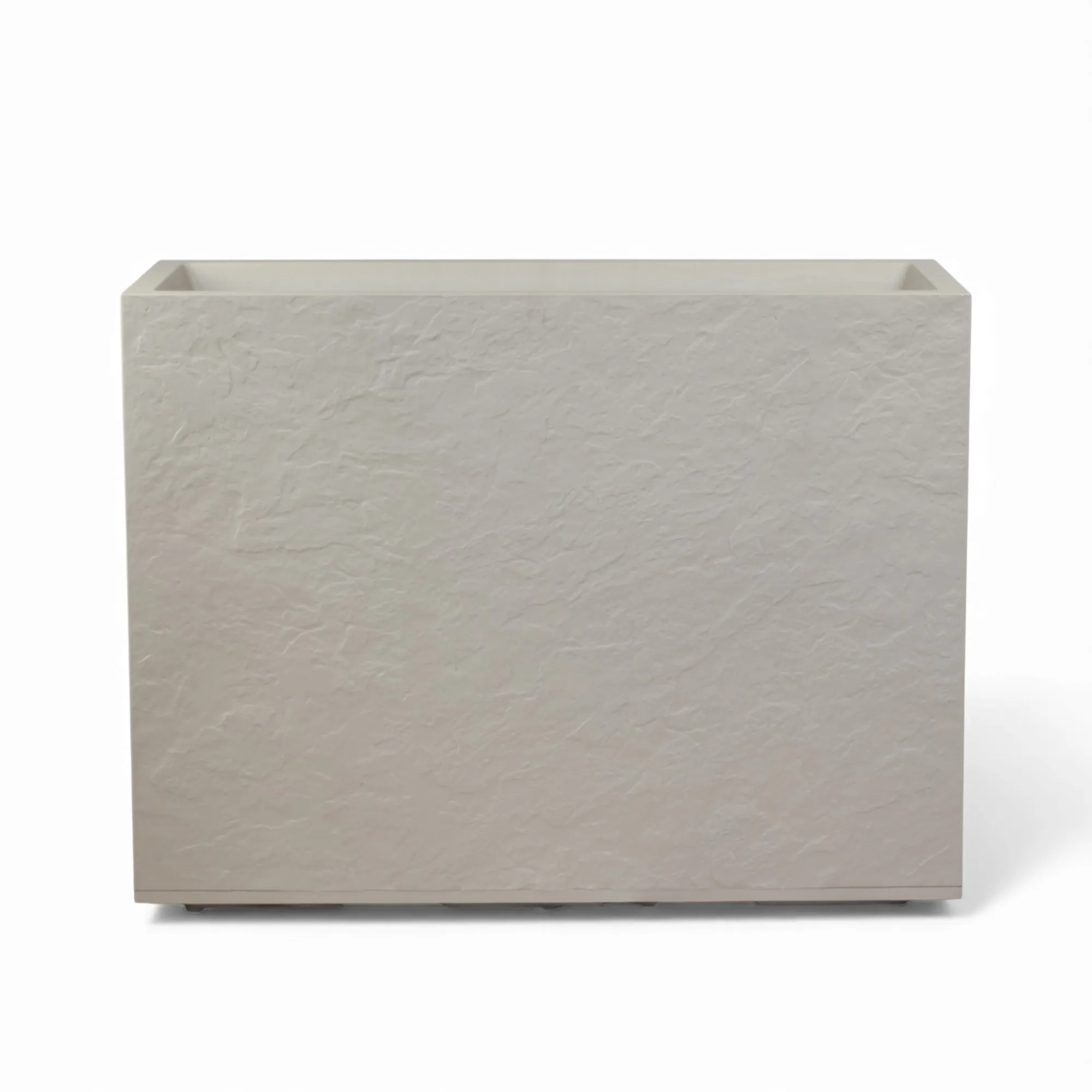 Maceteros Grandes Exterior - PINCHO - Jardinera Rectangular, Jardineras Exterior Grandes, Plástico PE anti-UV + Resistente a Heladas, Efecto Piedra Blanco, Fondo Reforzado - 78.5×29.5×60 cm, jardín