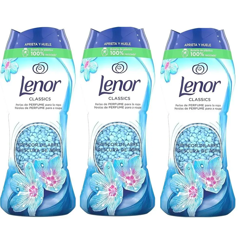 PACK de 3 -  Lenor Perfumador para ropa con perlas perfumadas para lavadora, despertar primavera abril (3 x 210g)