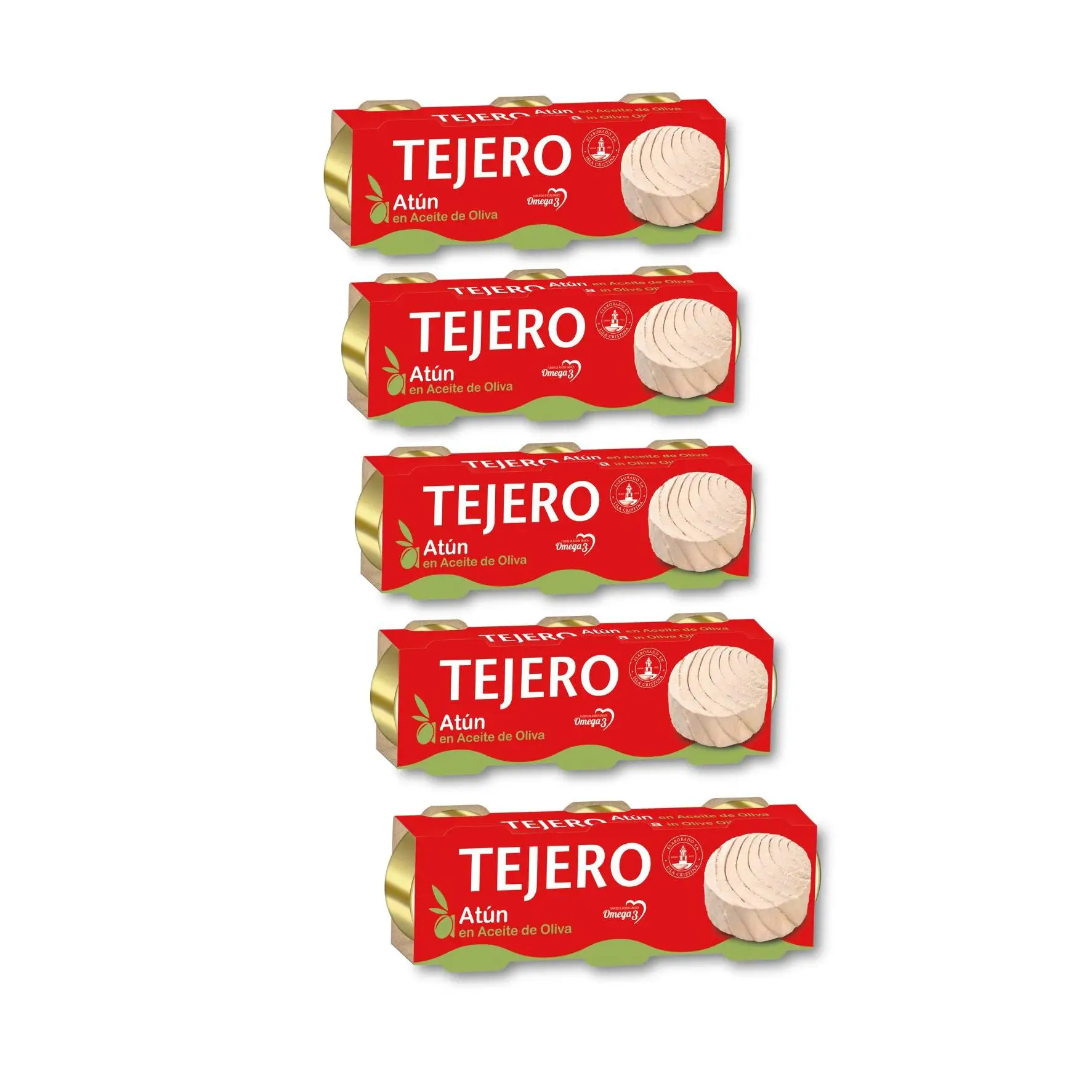 5 unidades - Atún en Aceite de Oliva TEJERO Pack de 3x52gr.(156gr.)