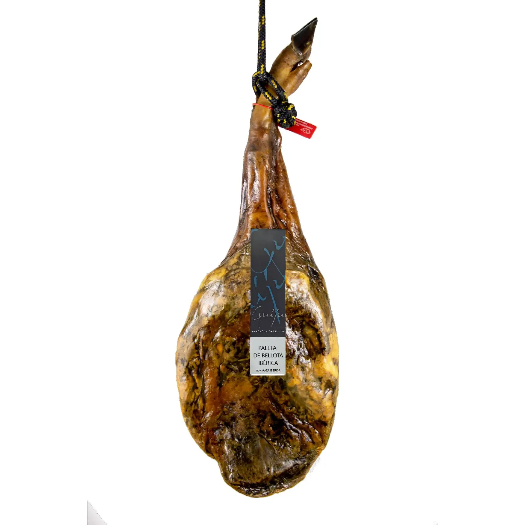 PALETA IBÉRICA DE BELLOTA 50% RAZA IBÉRICA  |  Peso 5 KG aprox  | certificado de calidad españa  | brida roja  | MARCA GUIJU