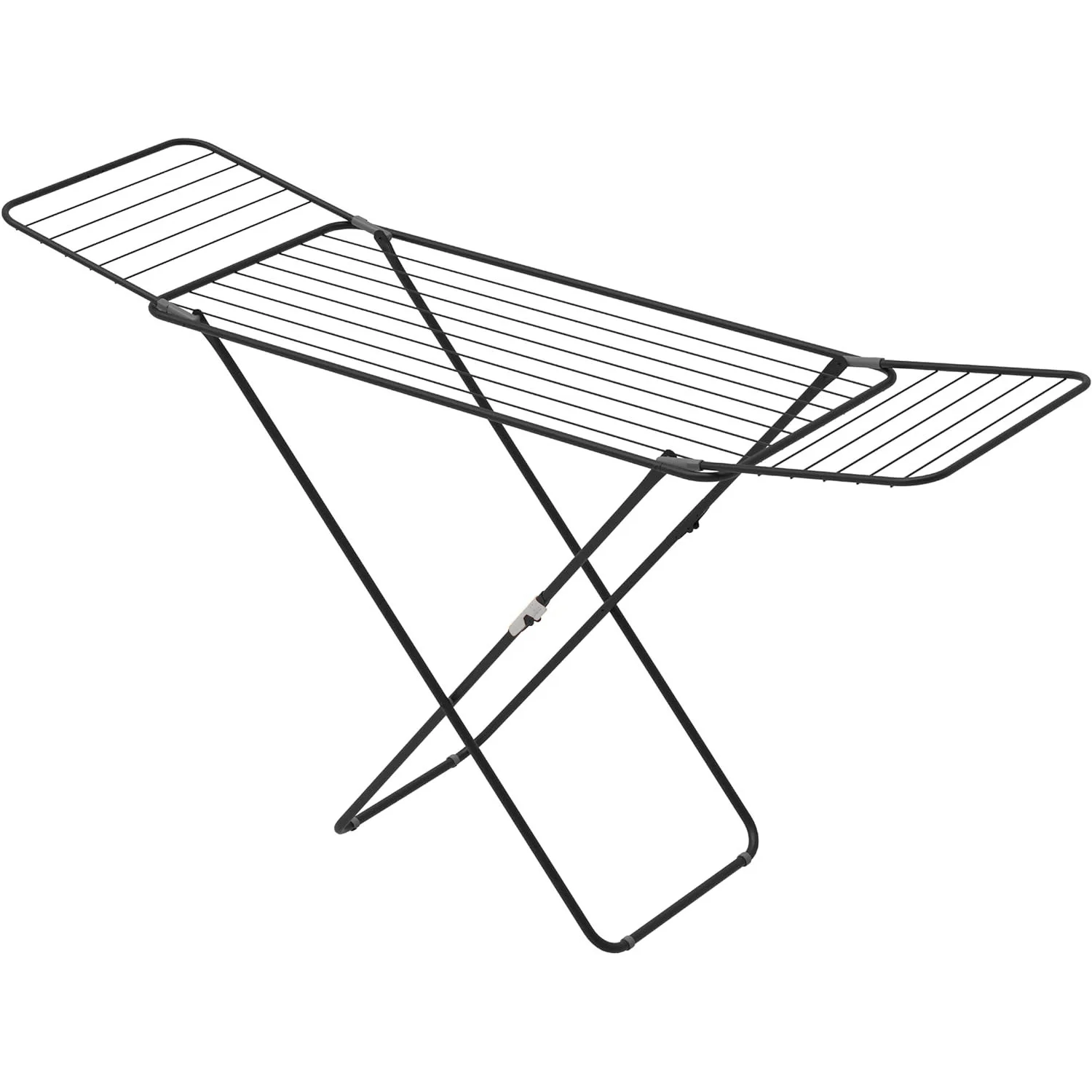 KROWN - Tendedero de Ropa Plegable de Metal Ligero, Color Negro, Capacidad 20 Metros, Medidas 180x55x89 cm, Portátil, Compacto y Resistente para Interiores y Exteriores