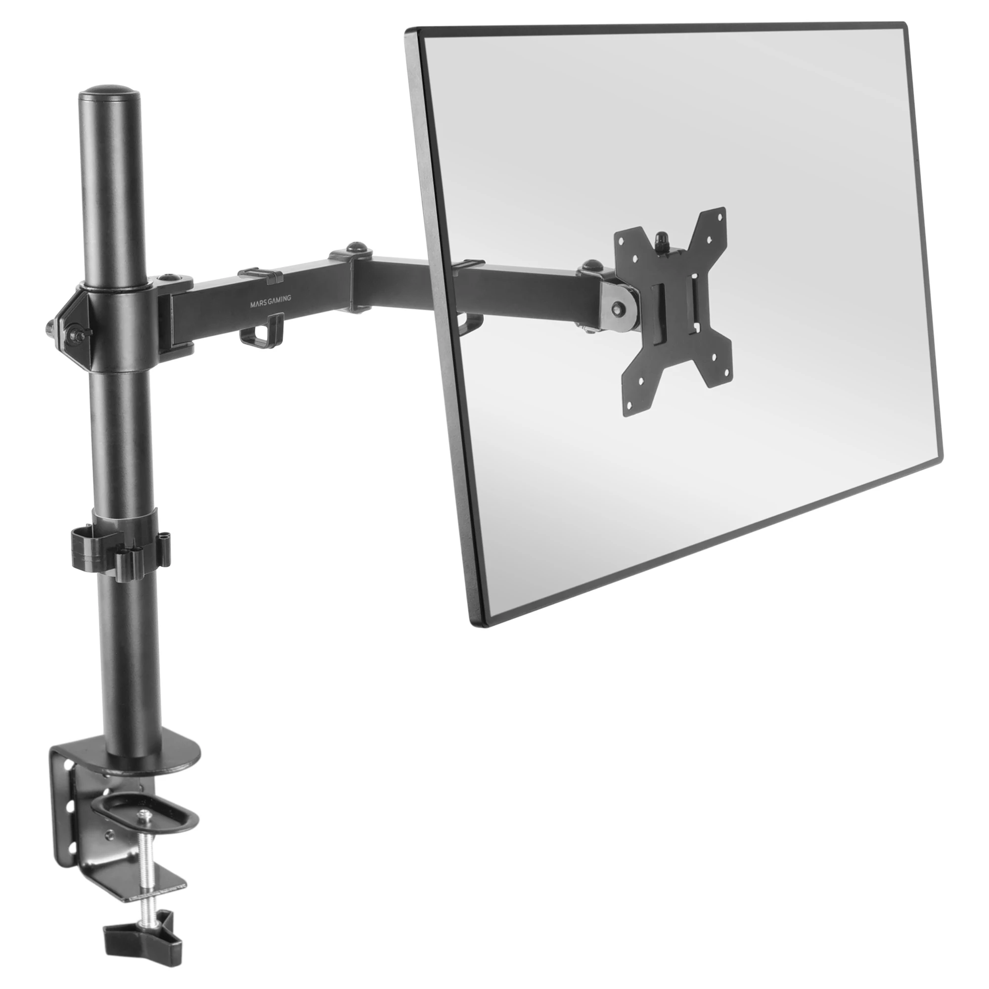 Mars Gaming MARM1 32 ''Screen Arm Monitor Holder, Articulating and Height Adjustable, Robust Structure, Compatible with VESA75 and VESA100, Black or White Monitor Holder