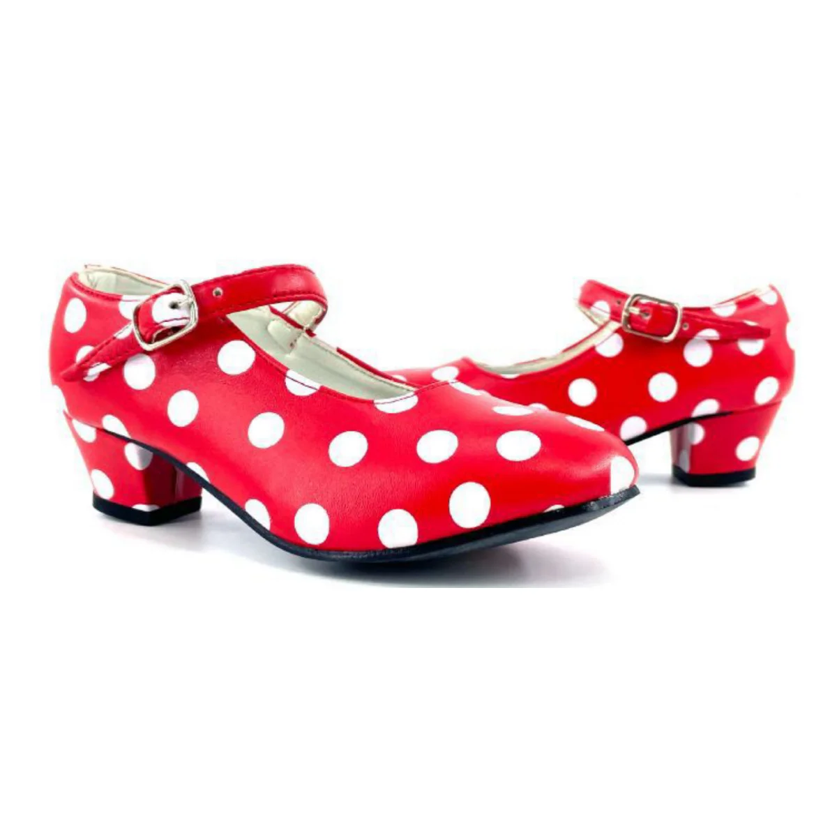 4 Colors Flavor Dance Sevillanas Polka Dot Heel Shoes for Girl and Woman