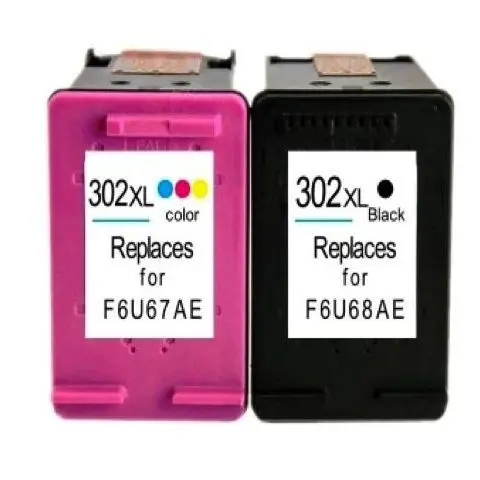 HP 302XL Officejet 4654 3830 3834 4650 Deskjet 2130 3630 1110 - Pack 2 Tintas Compatibles Negro y Tricolor Alta Capacidad