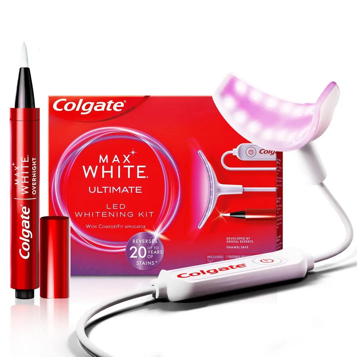 Colgate Max White Ultimate kit de blanqueamiento dental LED en casa | Sonrisa Deslumbrante con
