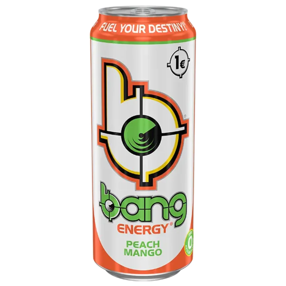 NUEVO Pack 12 BANG Peach Mango Energy Drink 50cl lata