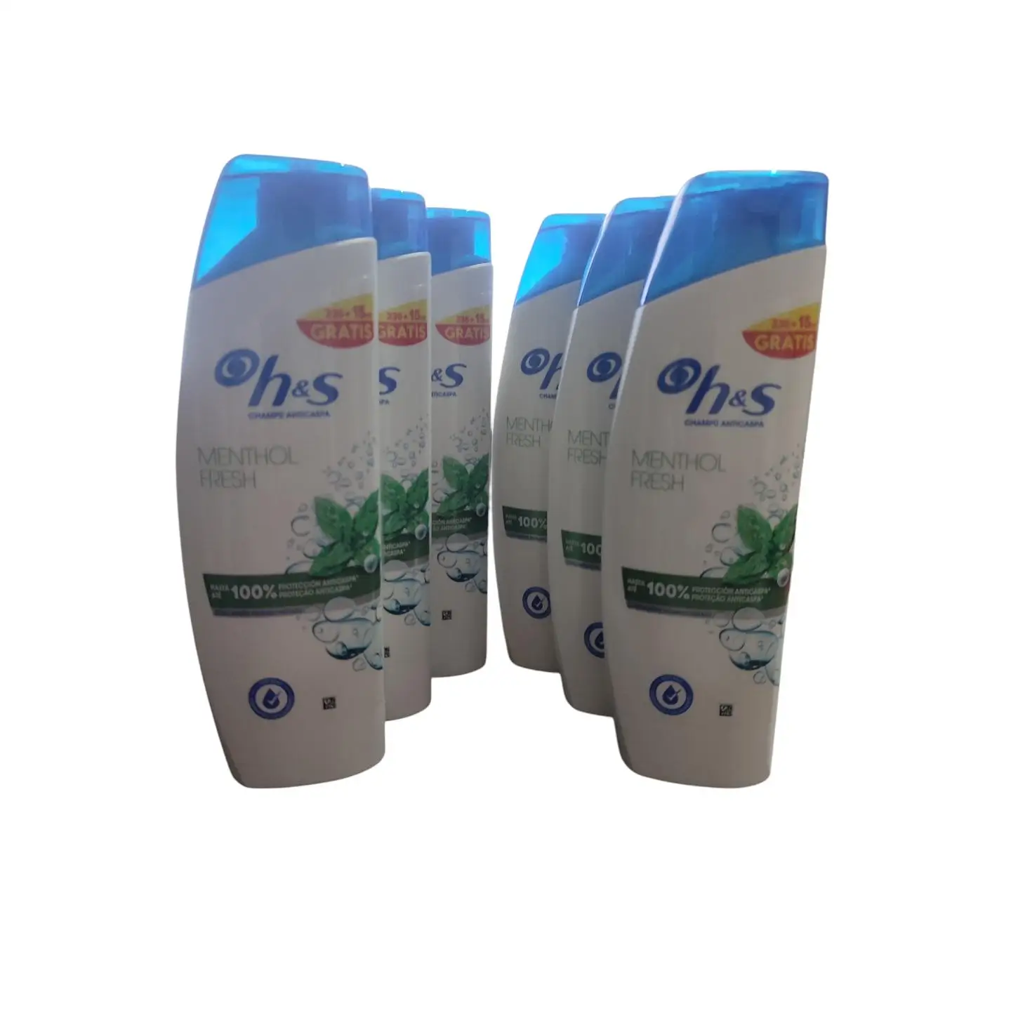 PACK 6 UNIDADES CHAMPÚ H&S MENTHOL  FRESH (250 ML X UNIDAD) - CHAMPÚ ANTICASPA