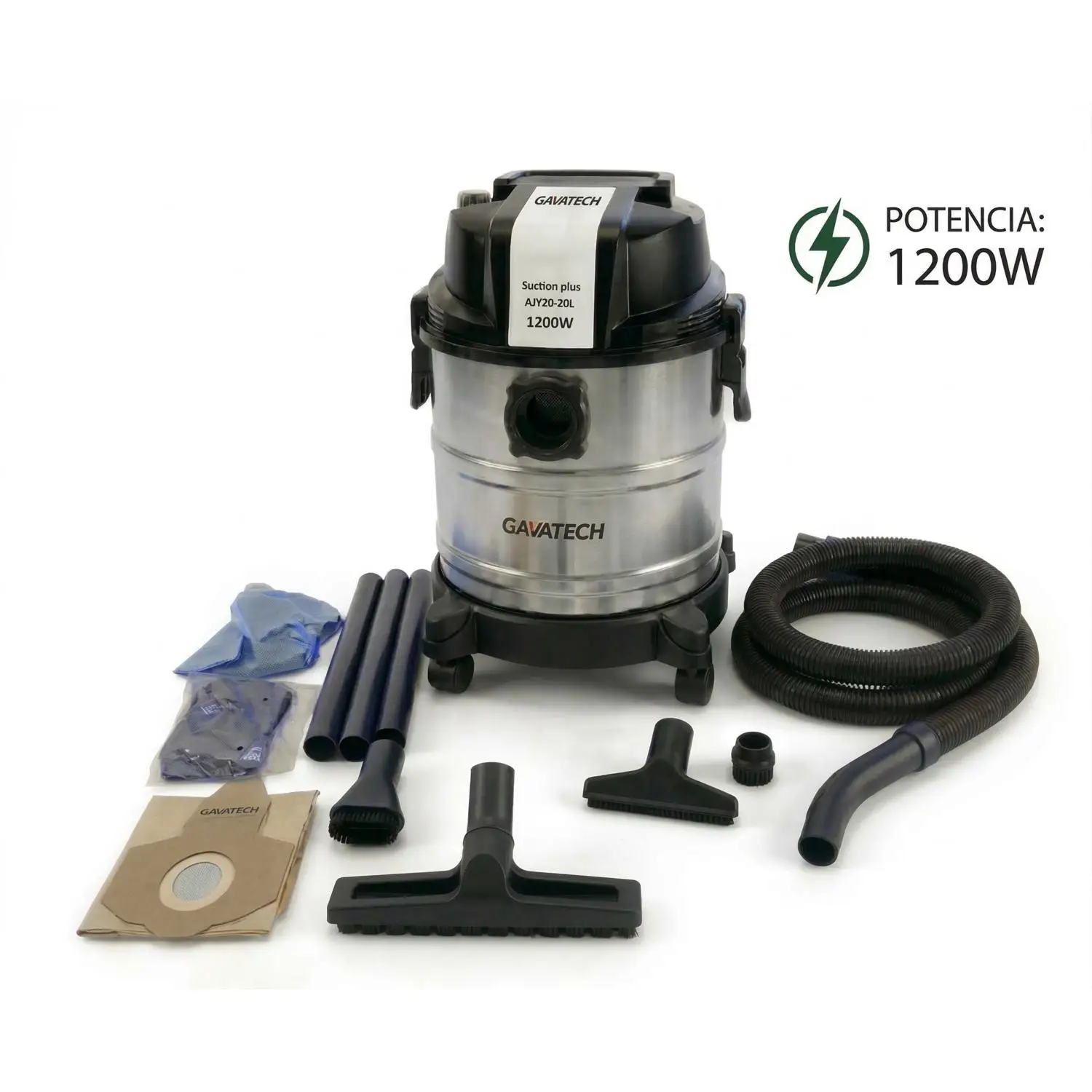 GAVATECH AJV20-20L – Aspirador de Seco y Mojado de 20 Litros, 1200W con Cuerpo de Chapa, Cable de 3m y Función de… — oferta en AliExpress