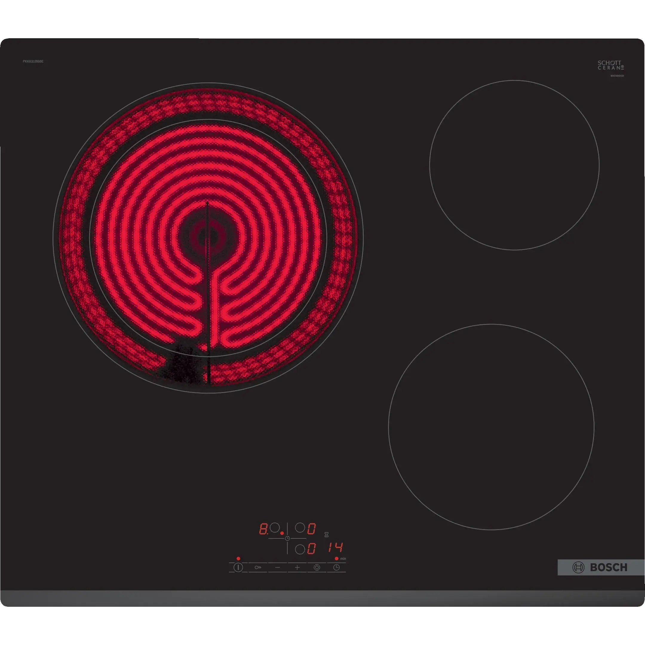 Bosch Vitroceramica Independiente Radiantes Pkk631bb8e 3 Zonas Coccion Ancho 60 Cm