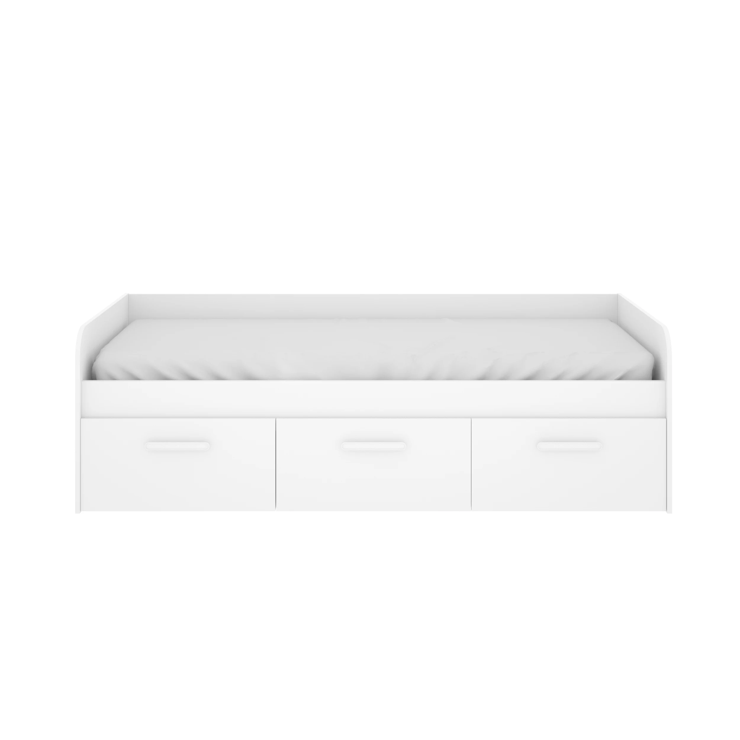 MOBELCENTER - Cama Infantil Juvenil Mek con 3 Cajones - Color Blanco - Ancho: 194 cm x Fondo: 97 cm x Alto: 60 cm (1433)