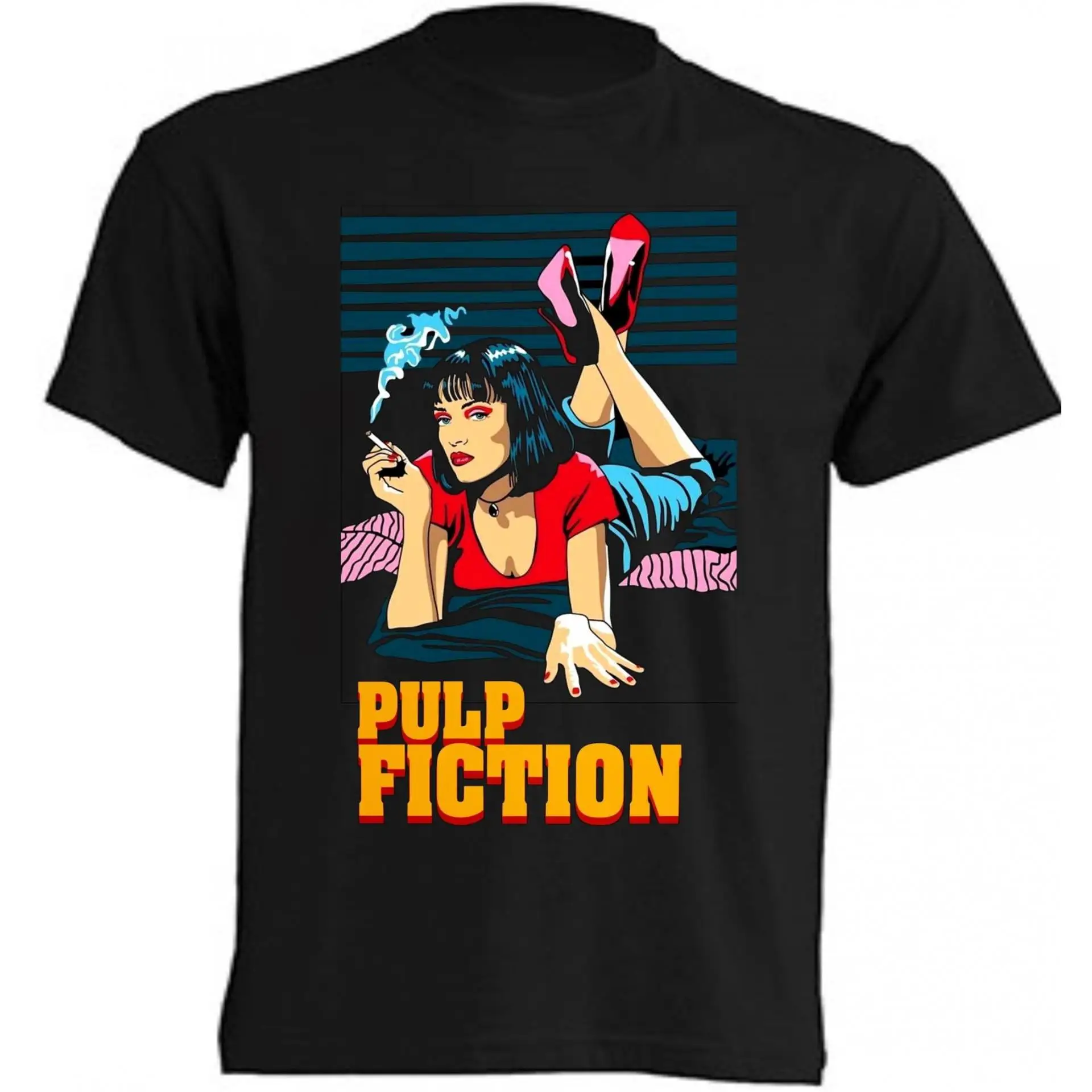Camiseta Pulp Fiction - | Algodón | Manga Corta - Tejido tubular, sin costuras laterales. - Punto