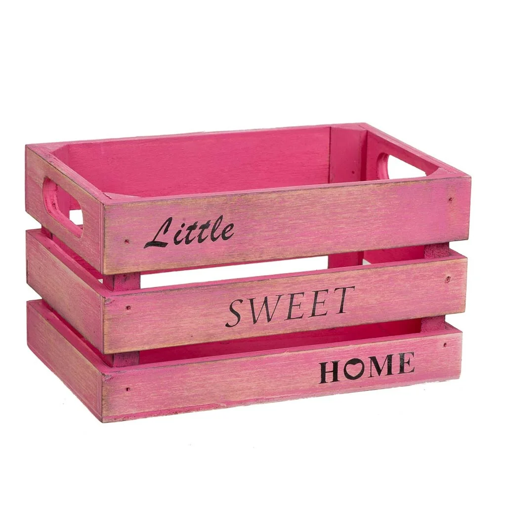 WANDERLUST DECO Cajón de Madera Rosa 18x12x10h Cm - Ideal para Organizar