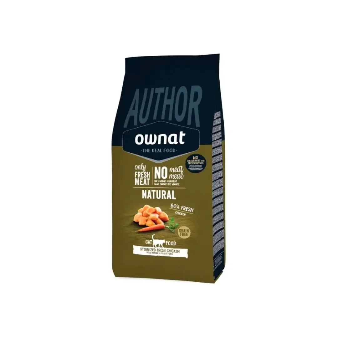 PIENSO OWNAT AUTHOR POLLO FRESCO GATOS ESTERILIZADOS - 3 Kg OWNAT