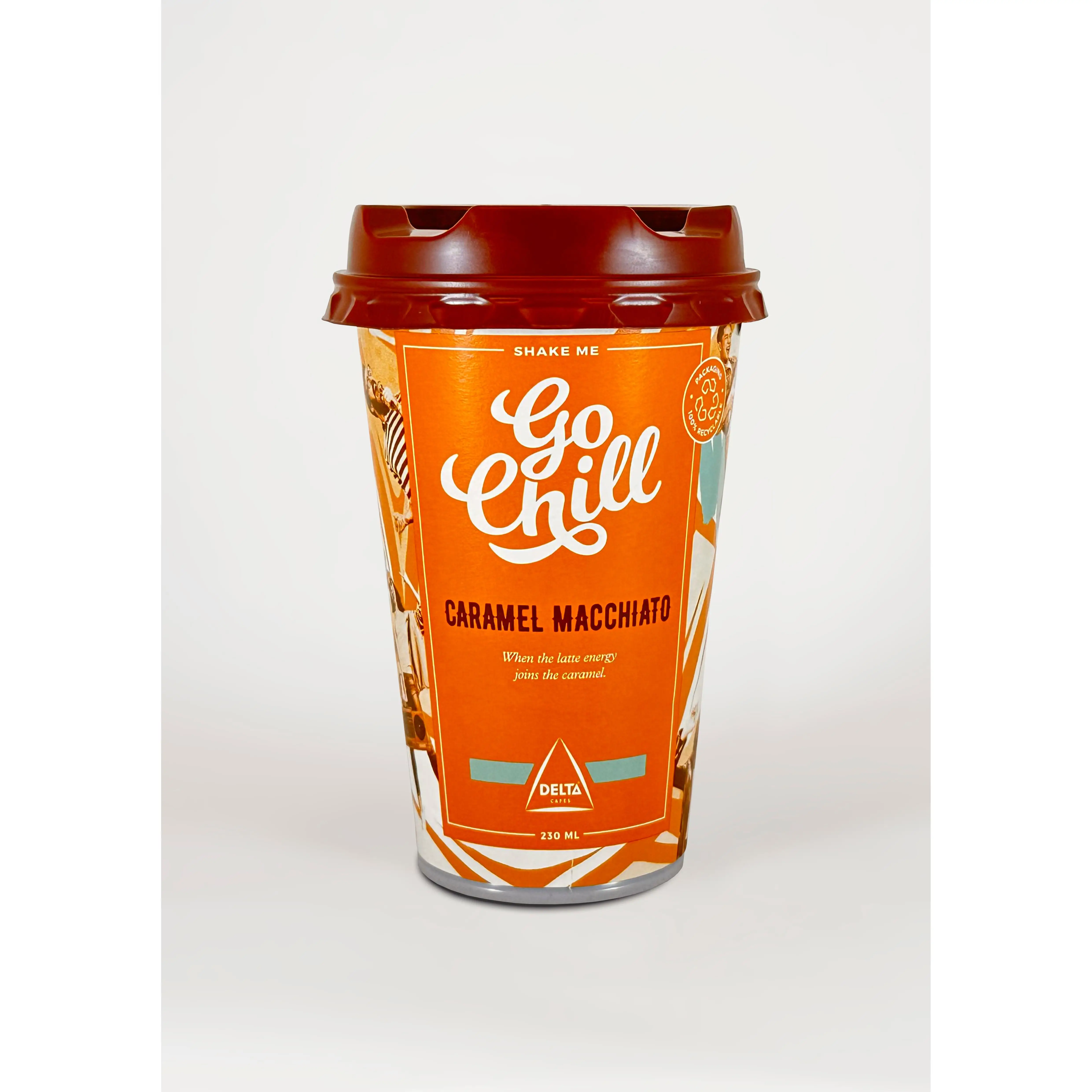 Go Chill Caramel Macchiato/Latte/Capuchino/Capuchino Avena/Latte Macchiato sin Lactosa/Doble Espresso - Café Frío - Bebida Lista para Beber - Suave y Refrescante - Pack 10 uds x 230 ml - Ideal para Disfrutar en Cualquier Momento