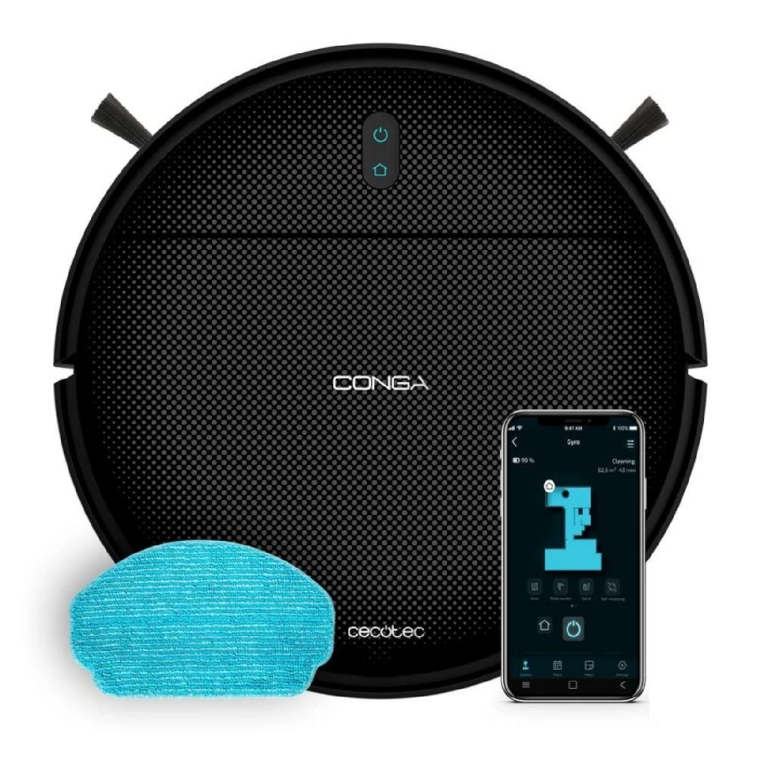 Cecotec Robot Aspirador Conga M10. Navegación Giroscópica Ordenada, 2000Pa Presión de Succión, Autonomía 120 Minutos