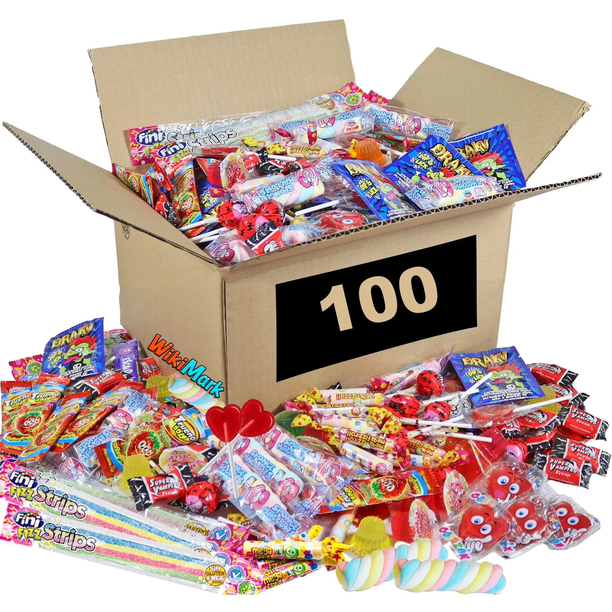 100 Piñata Stuffed Candy with No Allergen Candy WikiMark-for Stuffing Bags for Birthday, Party, Christmas, Halloween Gluten free and milk free.