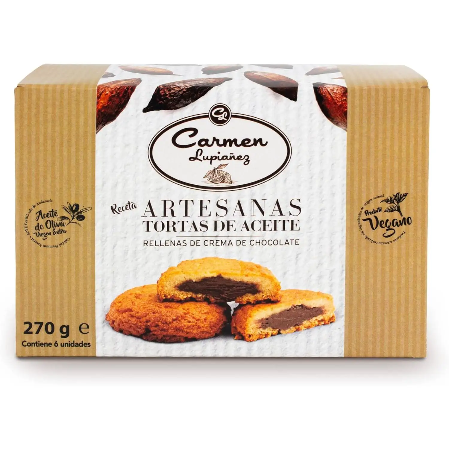 Carmen Lupiañez -Tortas de Aceite de Algarrobo con Chocolate- 270gr