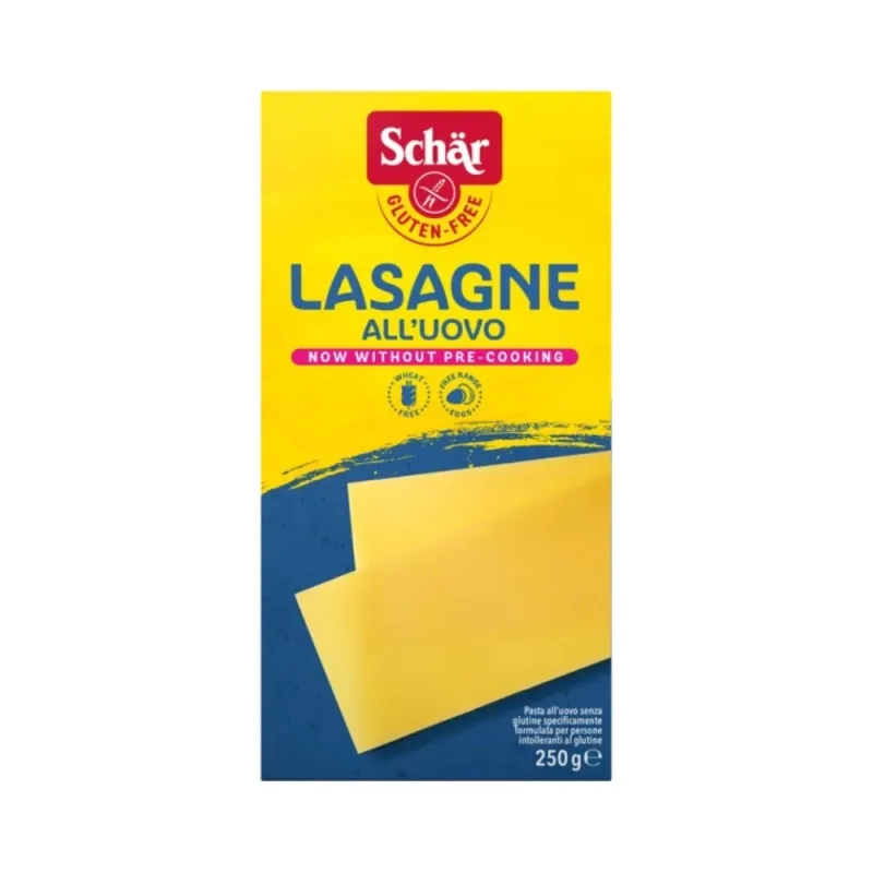 Gluten free lasagne pack of 2 units 250 grams suitable for vegetarians and vegans schär