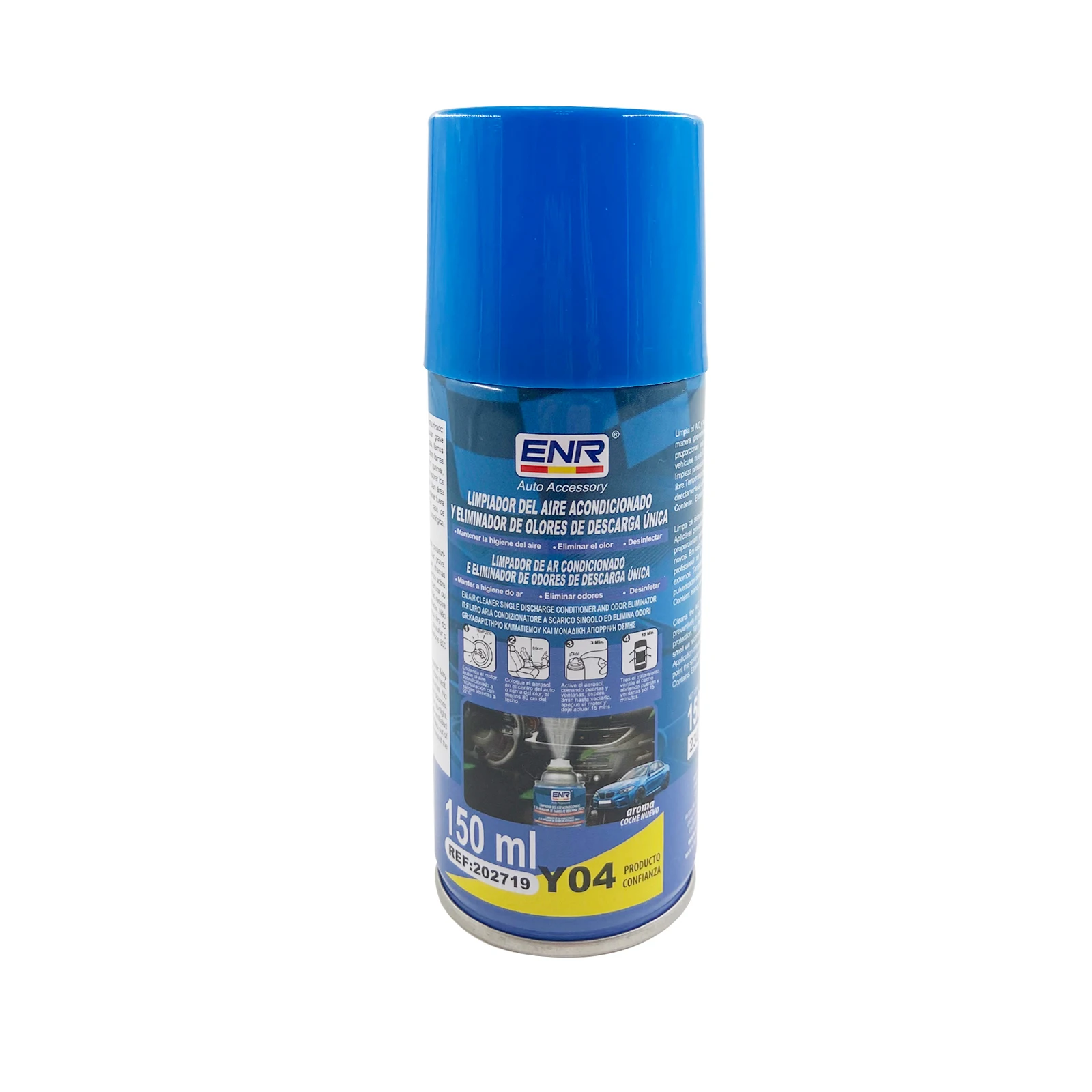 🥇ENERFERO-Limpiador Aire Acondicionado,Limpiador Antibacteriano,Eliminador de olores de descarga única--150ml