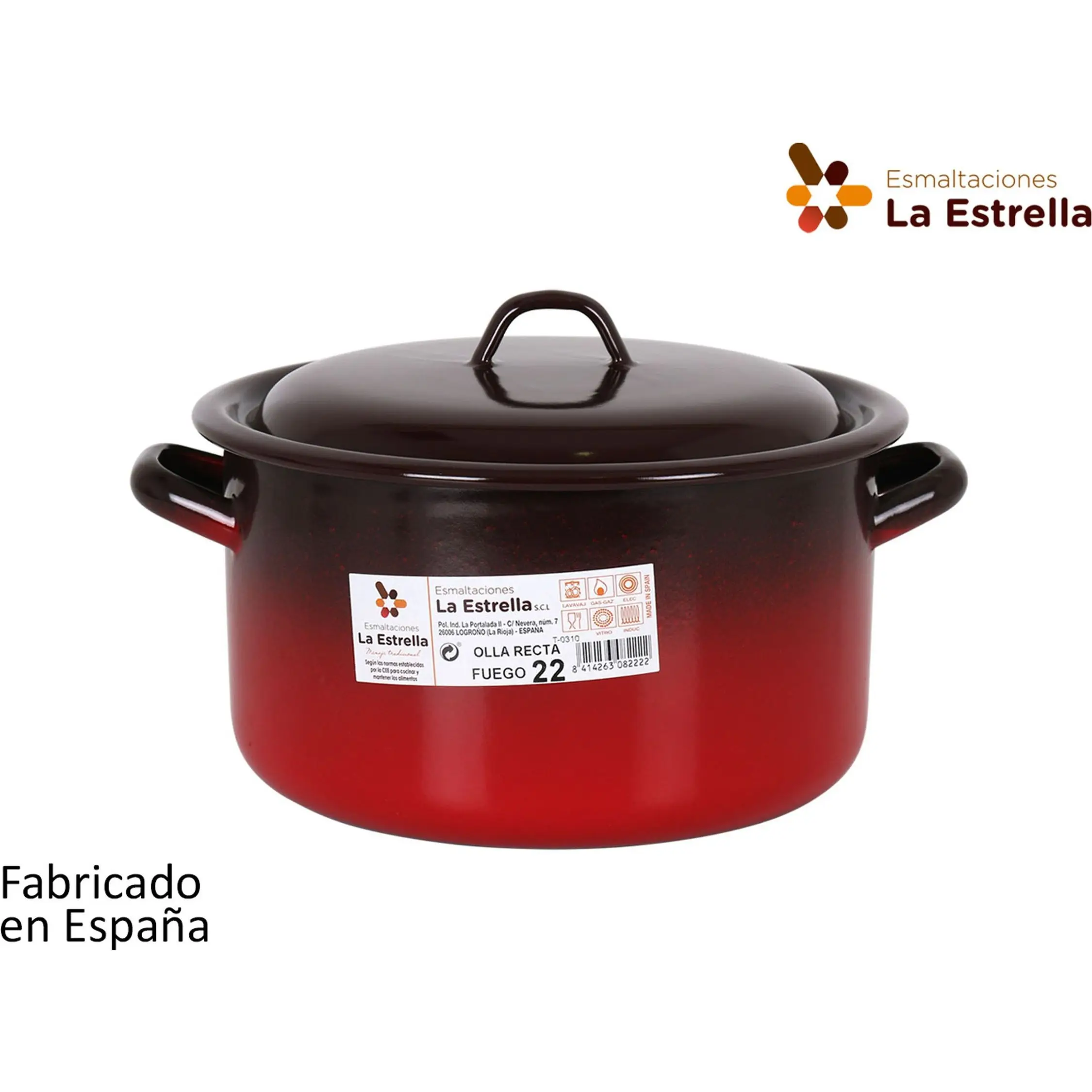 The star-straight pot enameled steel with lid 22cm 4.5L fire-resistant and durable-versatile for various recipes-quality kitchen