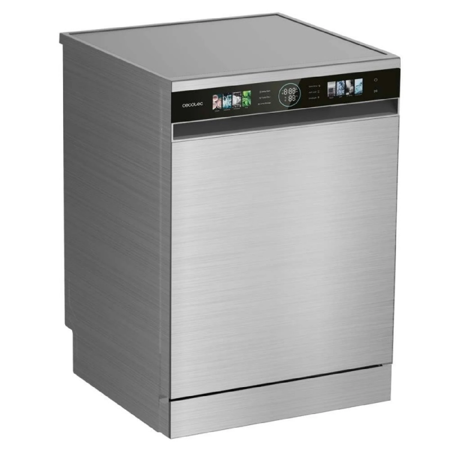Cecotec Lavavajillas Compacto de 60 cm Bolero Aguazero 6320 Inox D, 1900W, 15 Cubiertos, 8 Programas, Pantalla FullColor XXL
