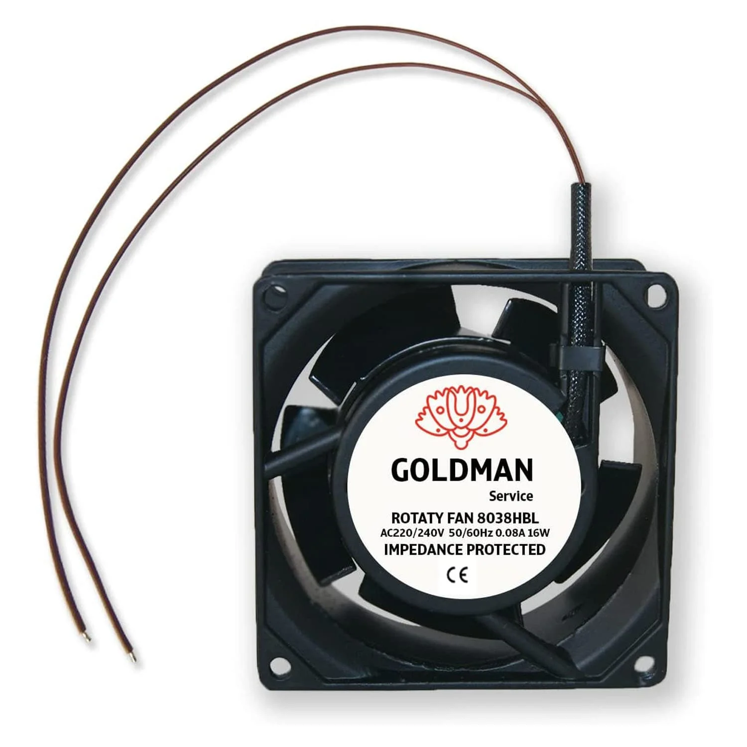 Ventilador fan Axial para Cassette de chimeneas insertable alta temperatura de aspas metálicas universal. (80x80x38mm)   GOLDMAN SERVICE