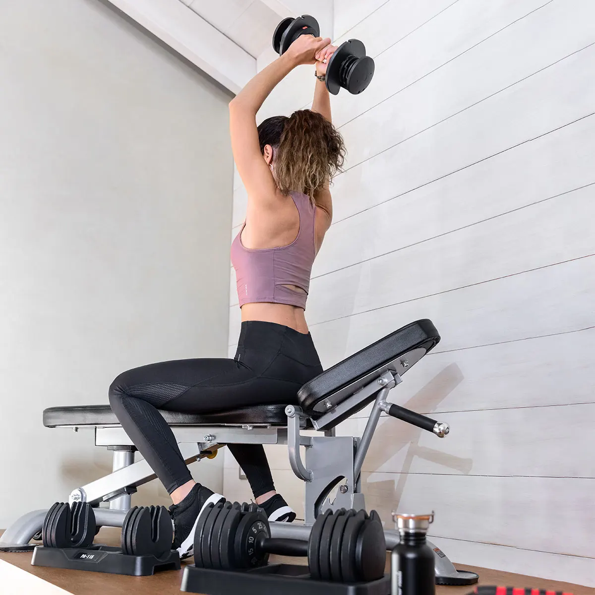 FITFIU Fitness PA-115 Adjustable Dumbbell Set 2.2kg to 11.5kg for Home Gym Workouts, featuring a quick lock weight adjustment and non-slip handle for safe training.