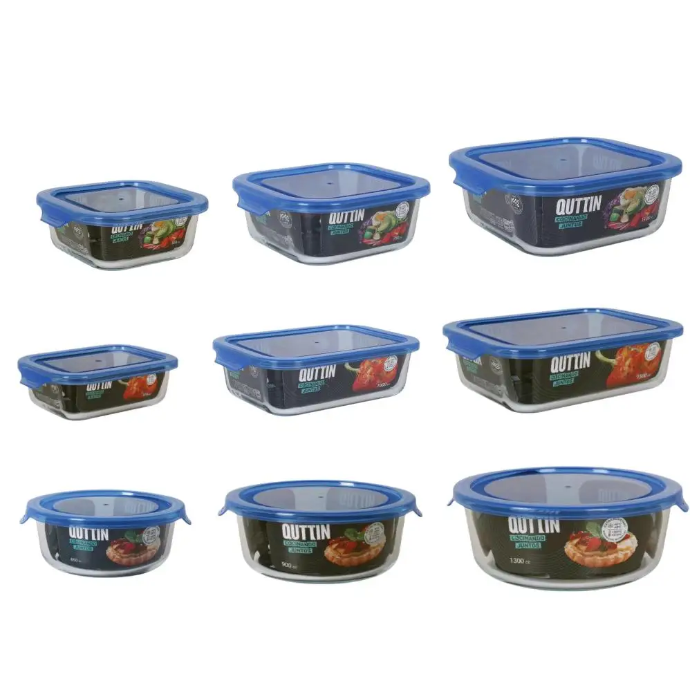 STARTELECTRIC - Recipientes de Cristal para Alimentos, para Comida Hermetico, Apto para lavavajillas, Congelador, Microondas, sin BPA - Marca Quttin