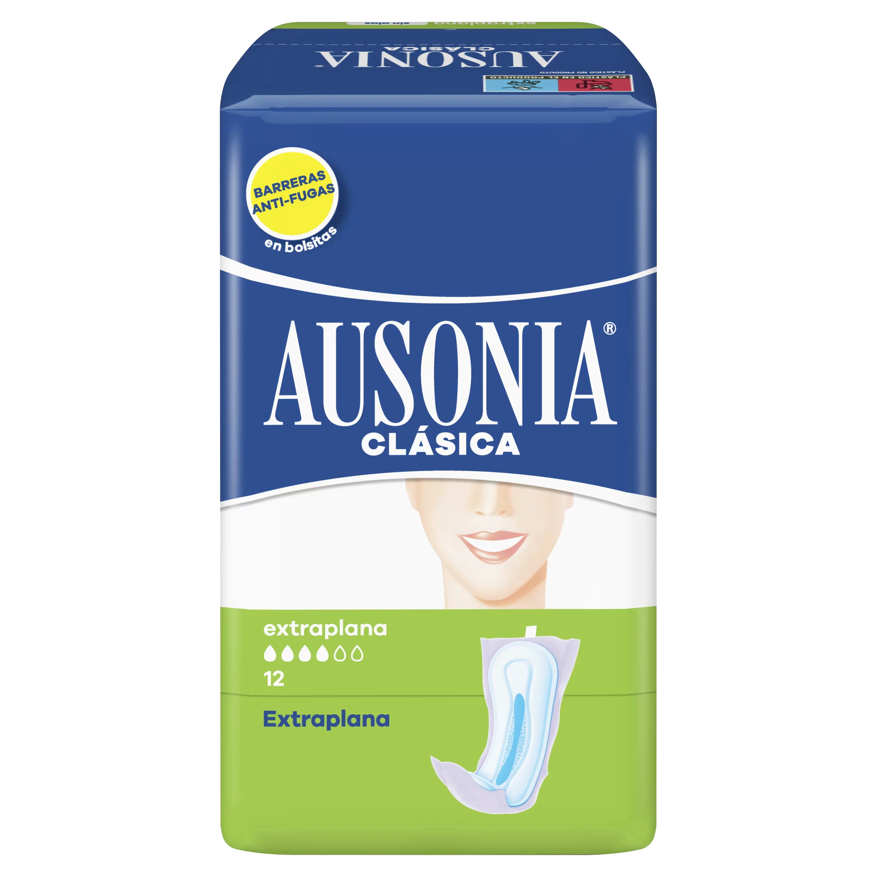 Ausonia Classic Normal Pads Pack of 8 with 12 units each, designed without wings for comfort and secure fit, ideal for normal flow during menstrual cycle. Perfect feminine hygiene solution for women. #2