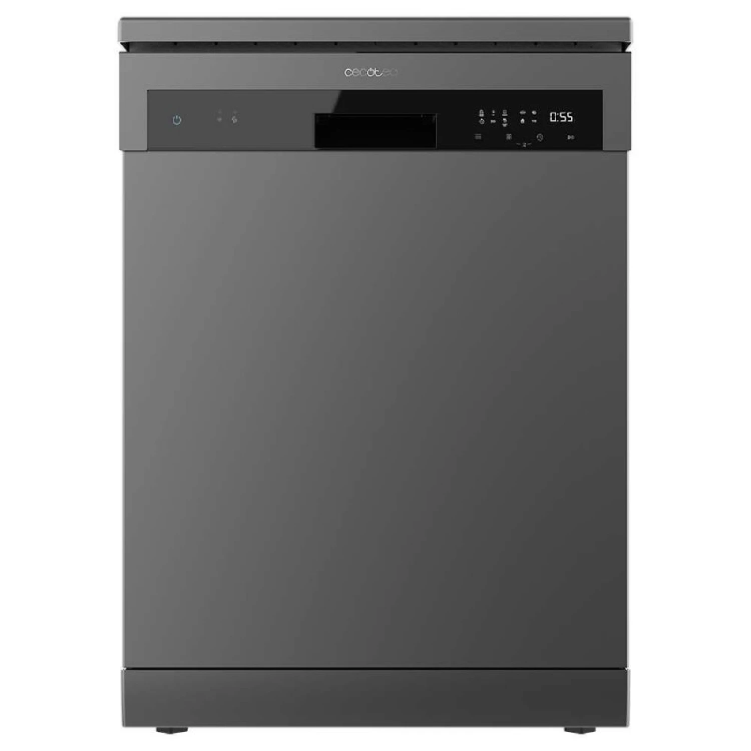 Cecotec Compact Dishwasher Bolero Aguazero 6110 Dark E, 1850W, for 13 place settings with 6 versatile programs, eco energy class, Delay Start feature, and Child Lock for safe operation.