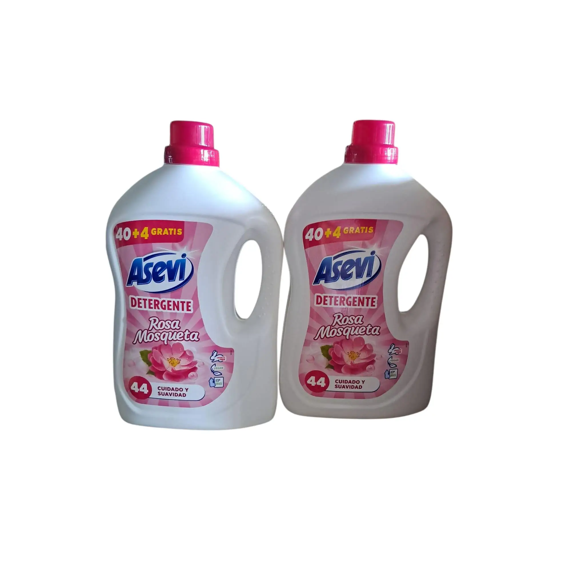 Asevi - Pack de botellas Detergente Líquido para Lavadora Rosa Mosqueta 44 dosis - Detergente para Ropa Blanca y de Color con Fórmula Concentrada