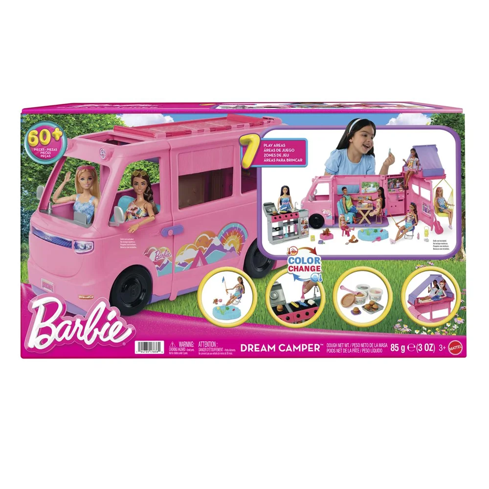 barbie - supercaravana barbie 2025 cuenta con7 zonas de juego y mas de 6 accesorios 88x3730x5240 cm hrj78