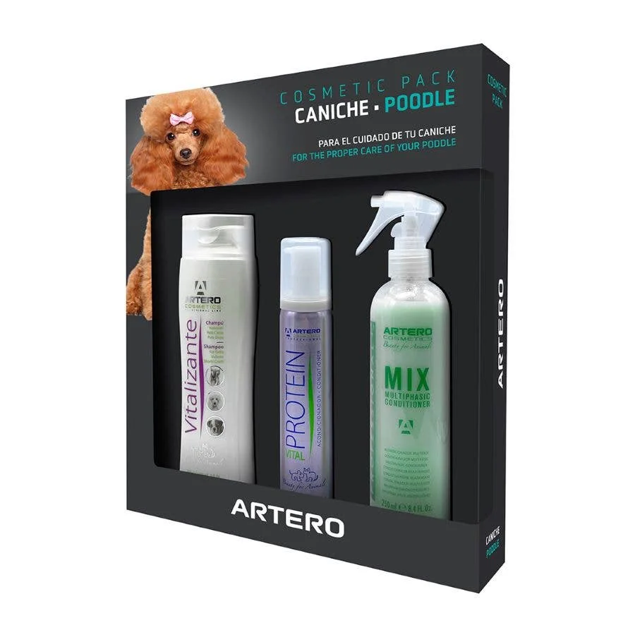 Artero Pack Productos Caniche - Champú Vitalizante - Acondicionador Protein Vital - Acondicionador Multifase Mix