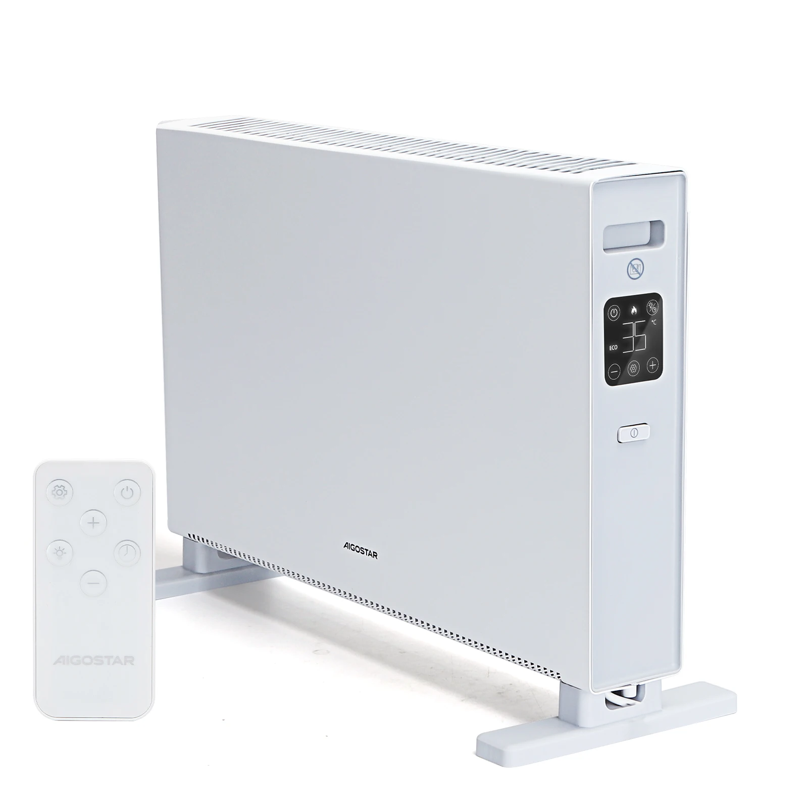 AIGOSTAR Convector Electrico Bajo Consumo, Control Táctil + Mando a Distancia, Temporizador 24H, Modo ECO (2000W,Termostato Regulable: 5-50℃)