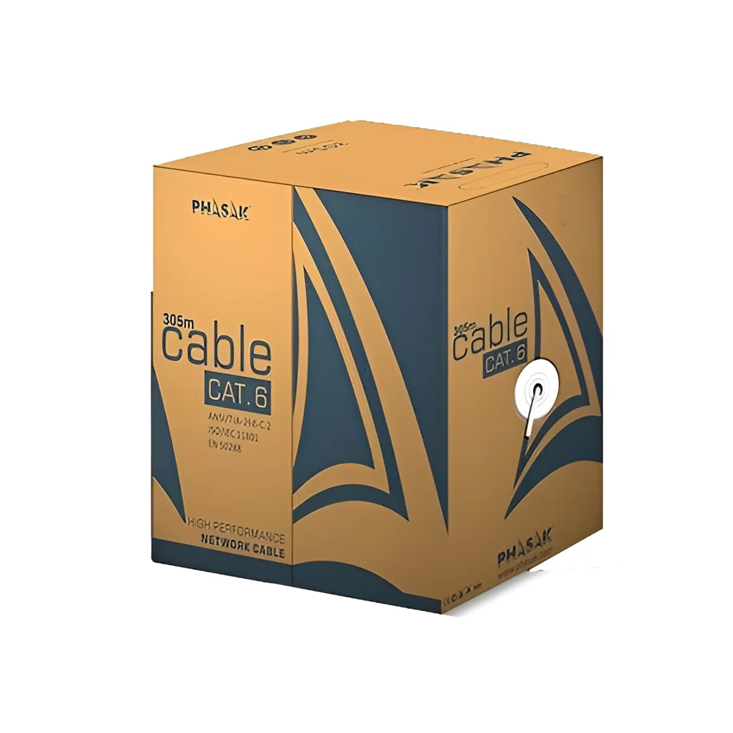 Cable UTP Cat6 Phasak 305 Gris - Alta Velocidad y Conexión Estable